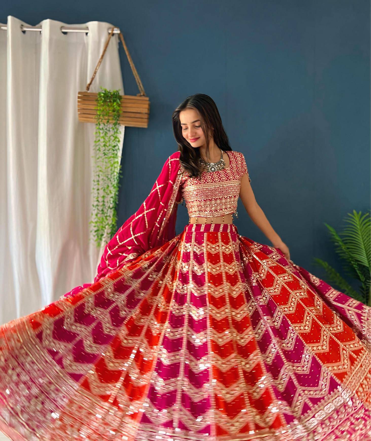 ON MC9231 Georgeet Traditional lehengha choli manufacturers in Mumbai